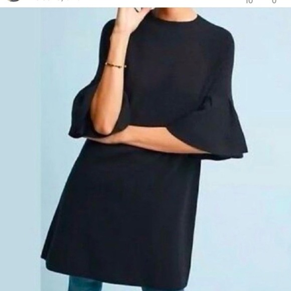 Anthropologie Moth Bell sleeve scoop neck size small tunic casual  sweater Dress - Picture 1 of 7
